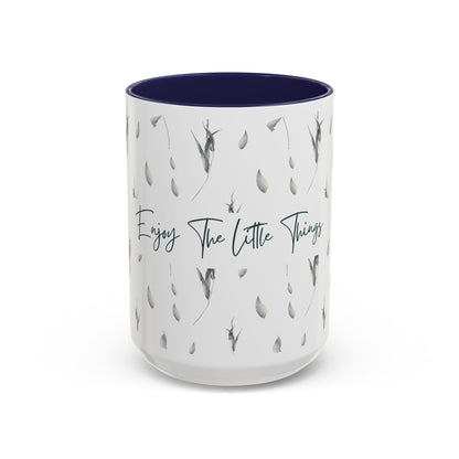 Enjoy The Little Things Accent Coffee Mug — Minimal Floral 11/15oz
