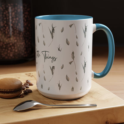 Enjoy The Little Things Accent Coffee Mug — Minimal Floral 11/15oz