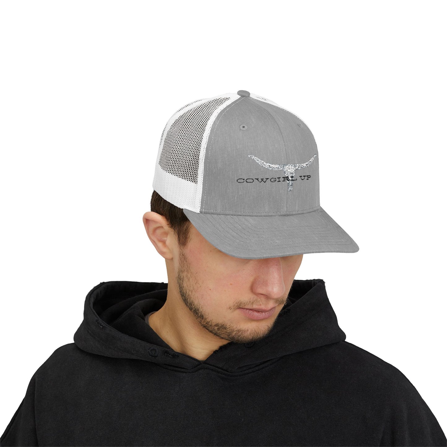 Longhorn Skull Snapback Trucker Cap – Rustic Western Cowboy Hat