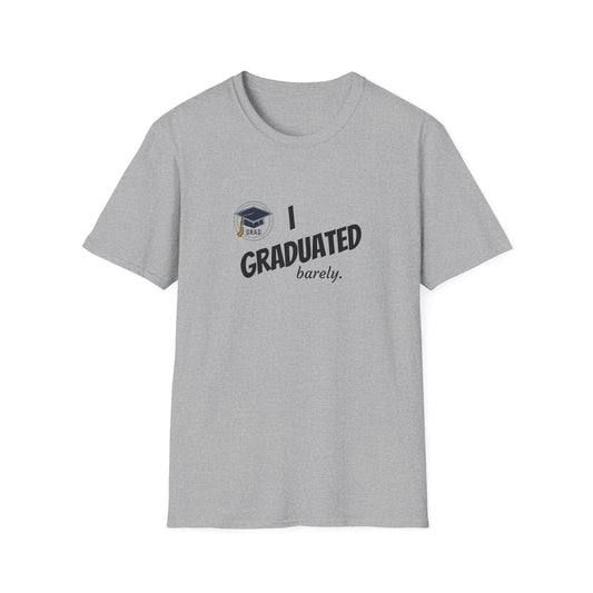 Graduation T-Shirt - "I Graduated (Barely)" Funny Grad Tee with Cap Graphic