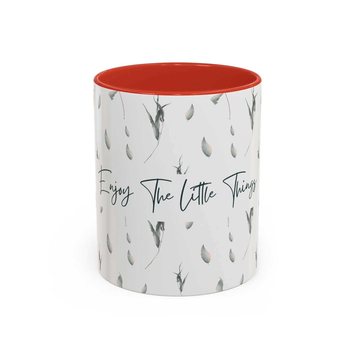 Enjoy The Little Things Accent Coffee Mug — Minimal Floral 11/15oz