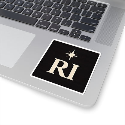 RI Monogram Sticker — Vintage Star Logo Kiss-Cut Sticker for Laptops & Journals