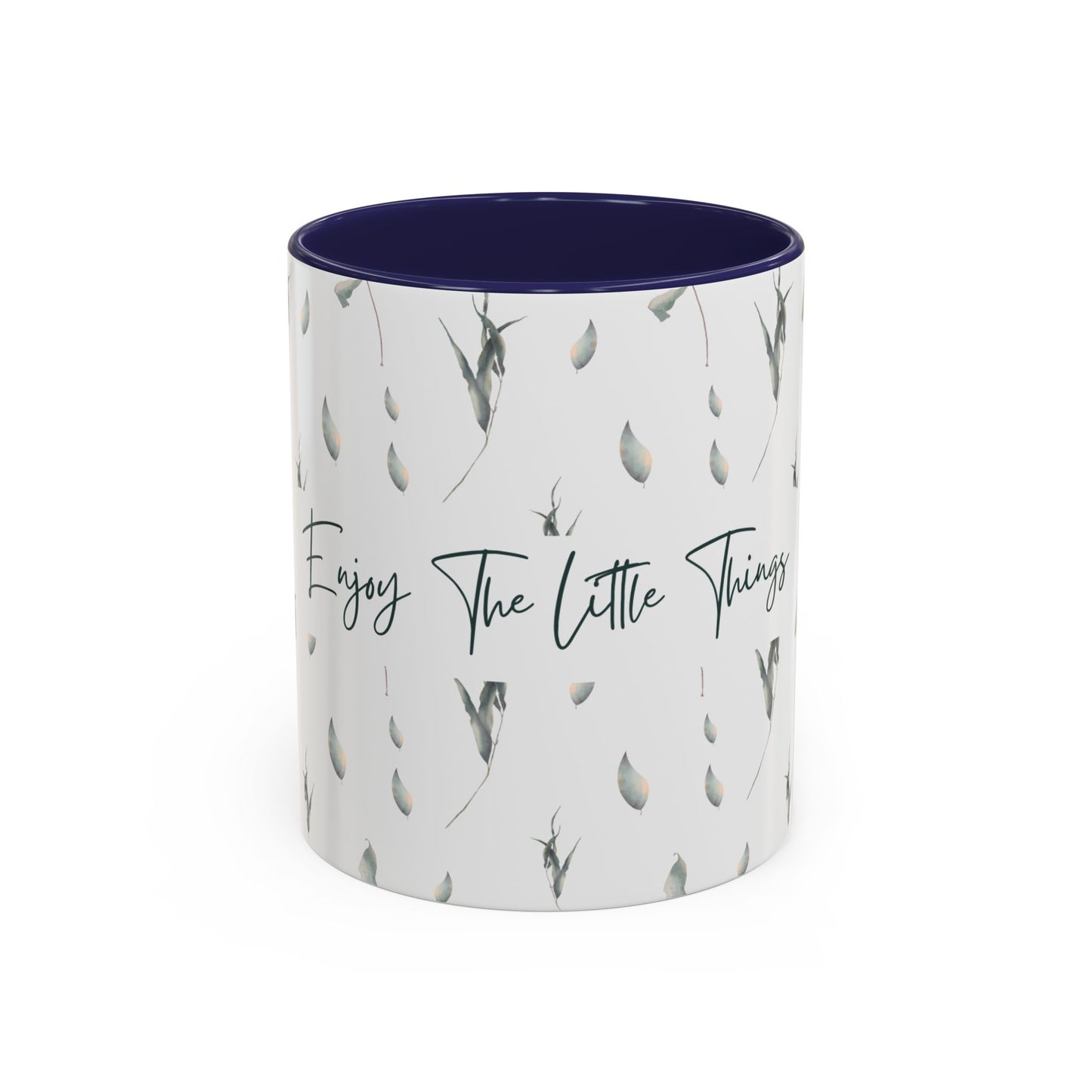 Enjoy The Little Things Accent Coffee Mug — Minimal Floral 11/15oz