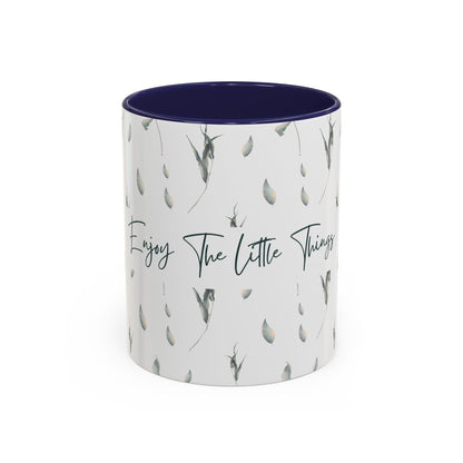 Enjoy The Little Things Accent Coffee Mug — Minimal Floral 11/15oz