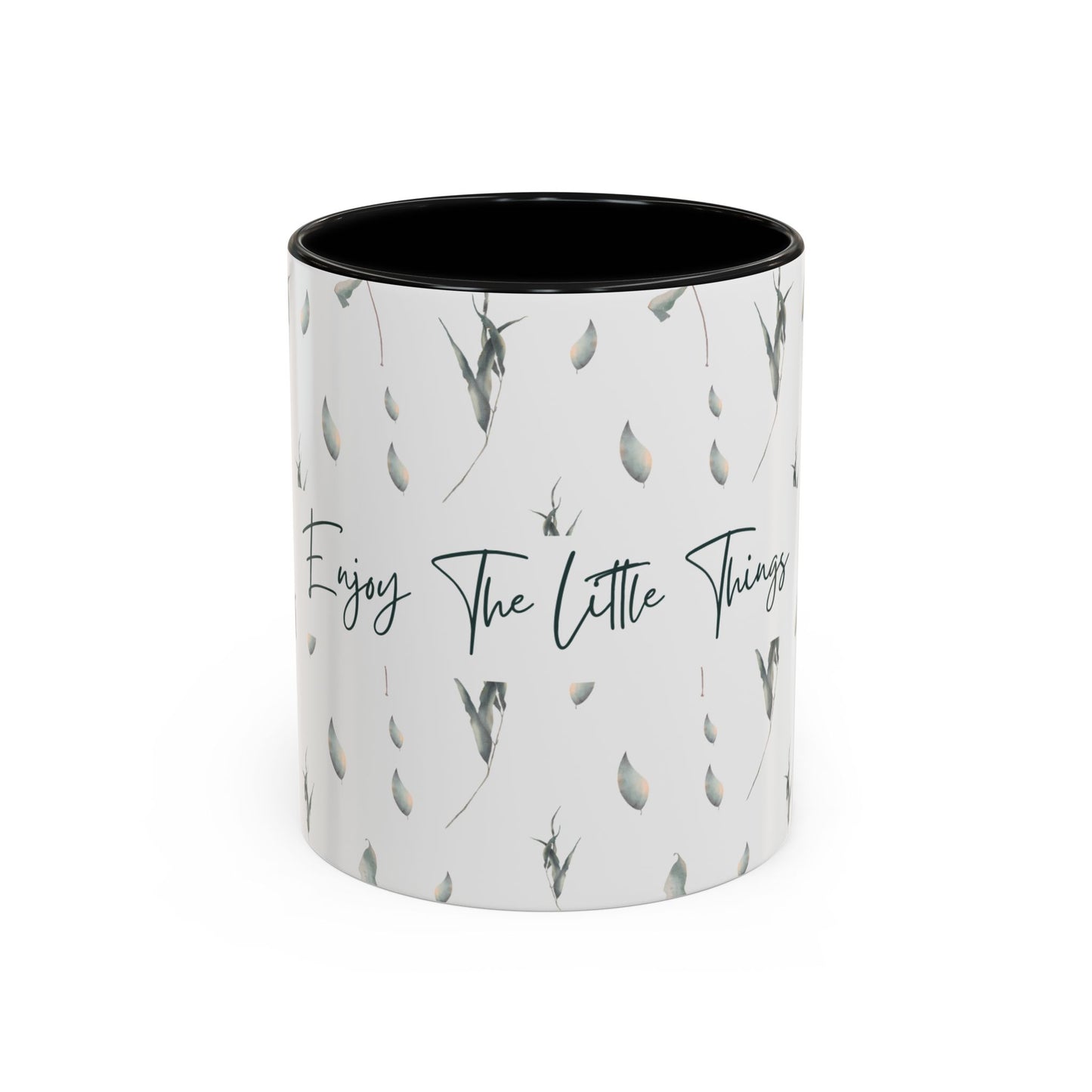 Enjoy The Little Things Accent Coffee Mug — Minimal Floral 11/15oz