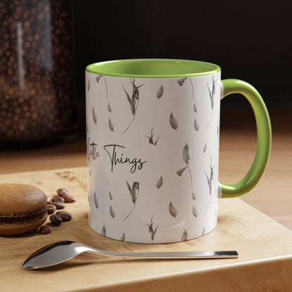 Enjoy The Little Things Accent Coffee Mug — Minimal Floral 11/15oz
