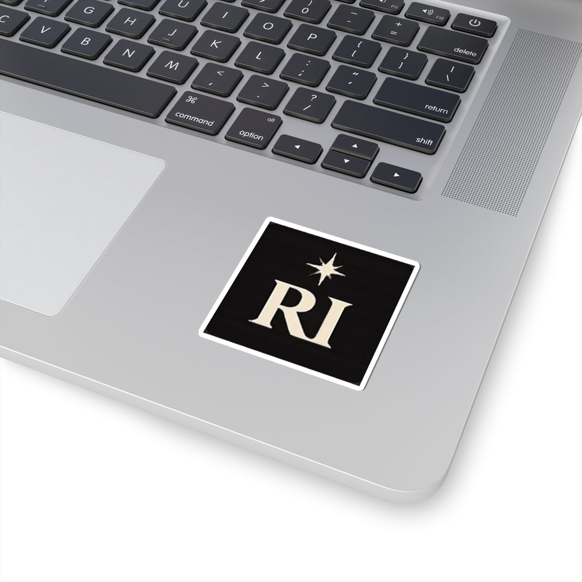 RI Monogram Sticker — Vintage Star Logo Kiss-Cut Sticker for Laptops & Journals