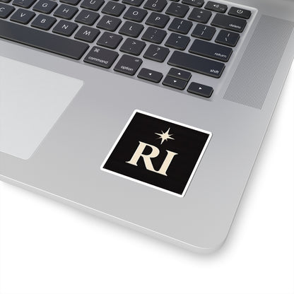 RI Monogram Sticker — Vintage Star Logo Kiss-Cut Sticker for Laptops & Journals