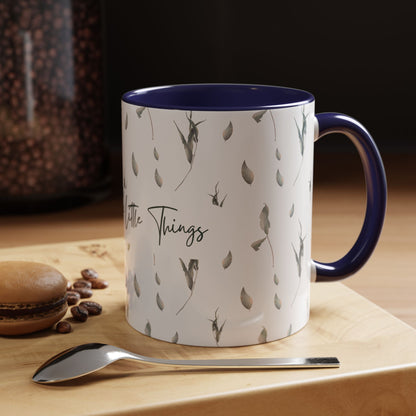 Enjoy The Little Things Accent Coffee Mug — Minimal Floral 11/15oz