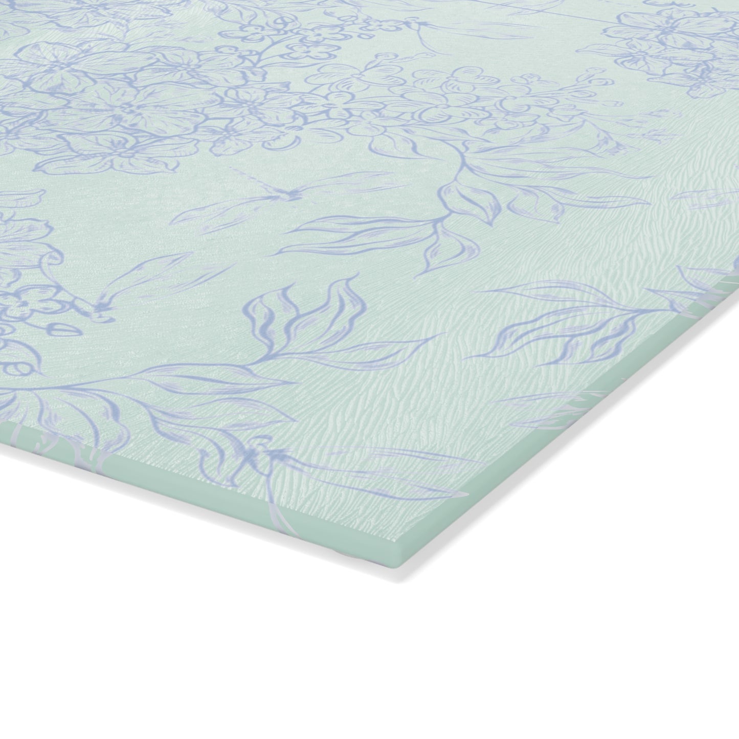 Glass Cutting Board – Pastel Hydrangea Floral Pattern, Decorative Nonporous Chopping Board