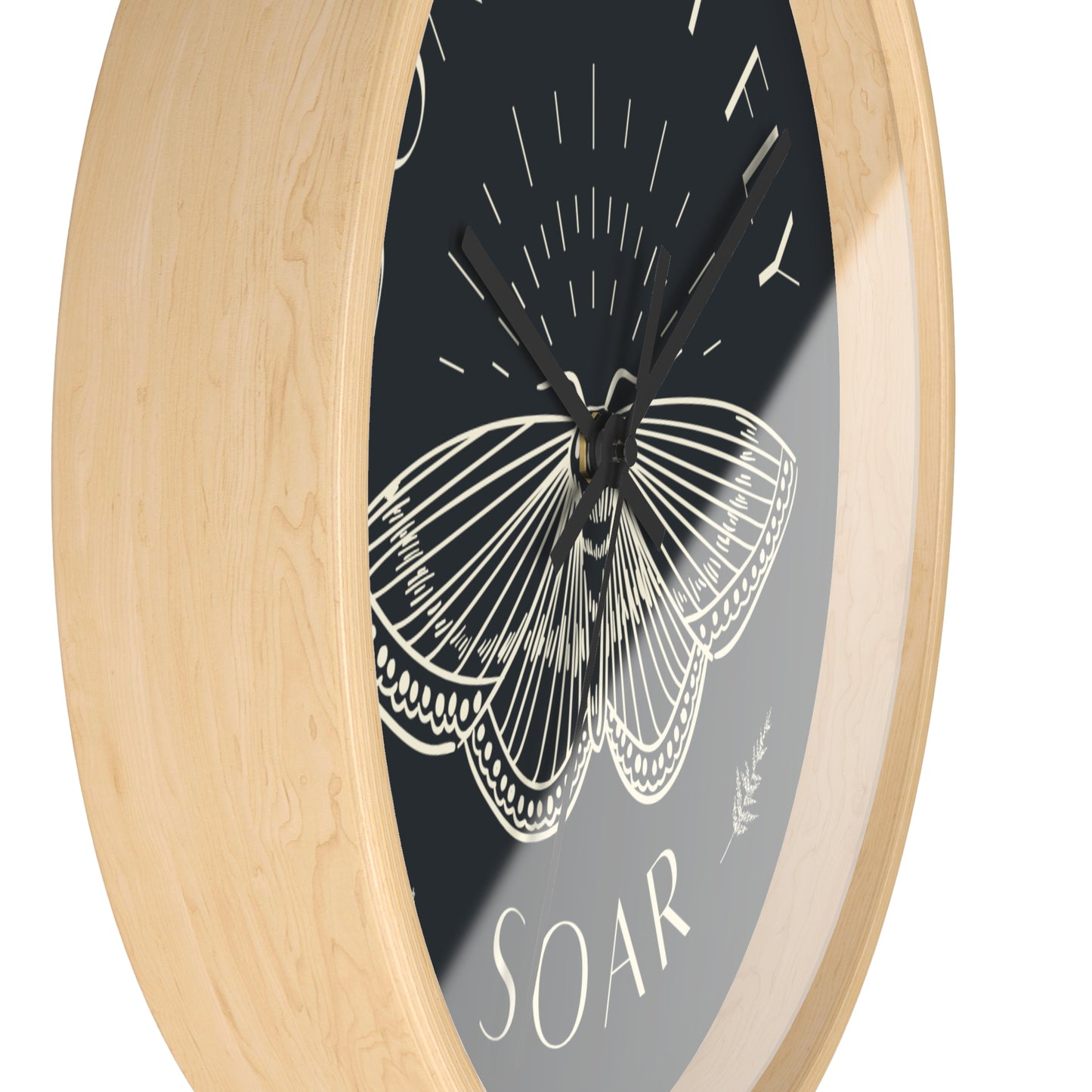 Wall Clock – “Don’t Just Fly, Soar” Moth Motivational Clock